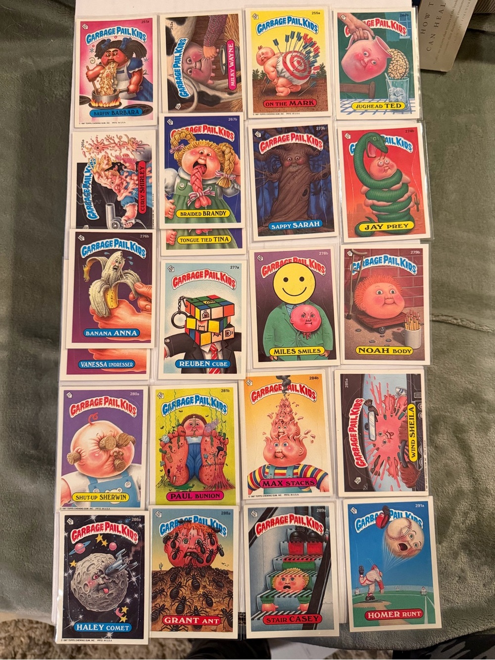Vintage 1987 Topps Garbage Pail Kids-Lot of 22 Cards- #251 to #291a